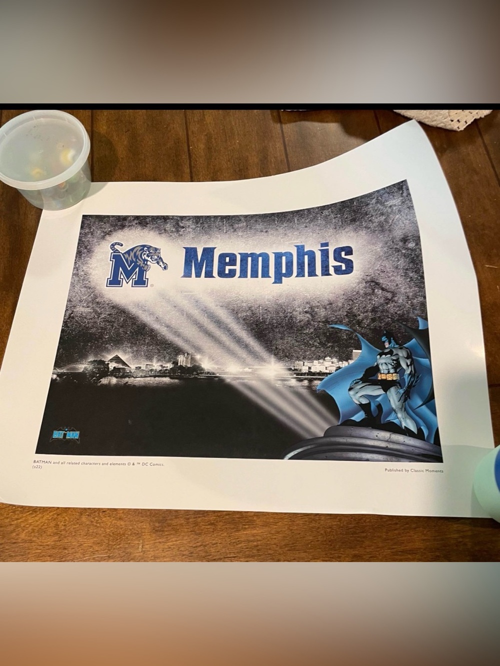 Memphis Blue and Black Sports Art Poster featuring Batman